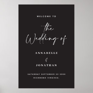 Affiche bienvenue au mariage mariage de typographie modern