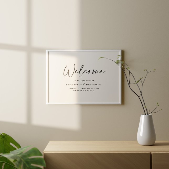 Affiche Bienvenue au mariage mariage de typographie modern (Créateur téléchargé)