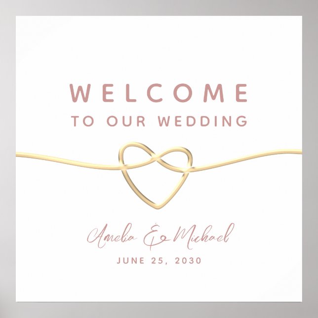 Affiche Bienvenue au mariage minimaliste (Devant)