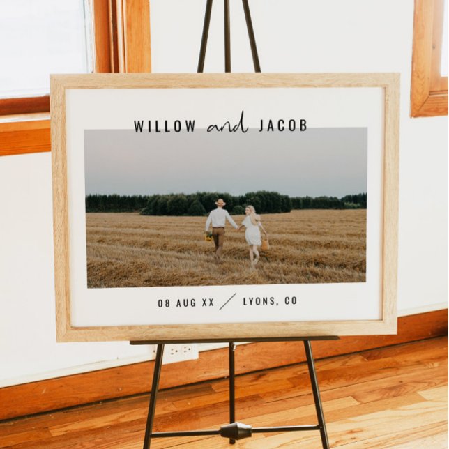 Affiche Bienvenue au mariage photo minimaliste moderne de  (Créateur téléchargé)