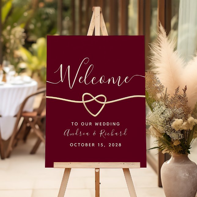 Affiche Bienvenue au mariage romantique en Bourgogne (Créateur téléchargé)