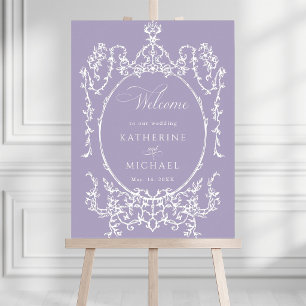 Affiche Bienvenue au mariage romantique français sous le s