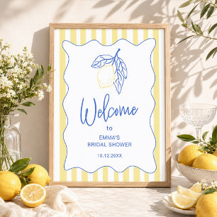 Affiche Bienvenue au mariage sur le thème de la côte d'Ama