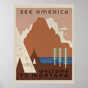 Affiche Bienvenue au Montana