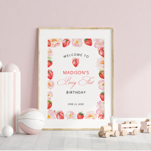 Affiche Bienvenue au premier anniversaire de Berry avec un
