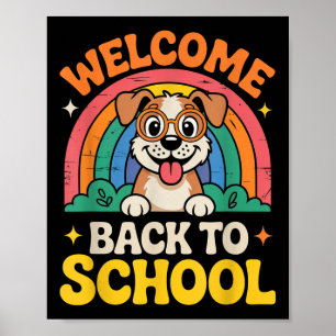 Affiche Bienvenue au retour à l'école Chien mignon Enfants