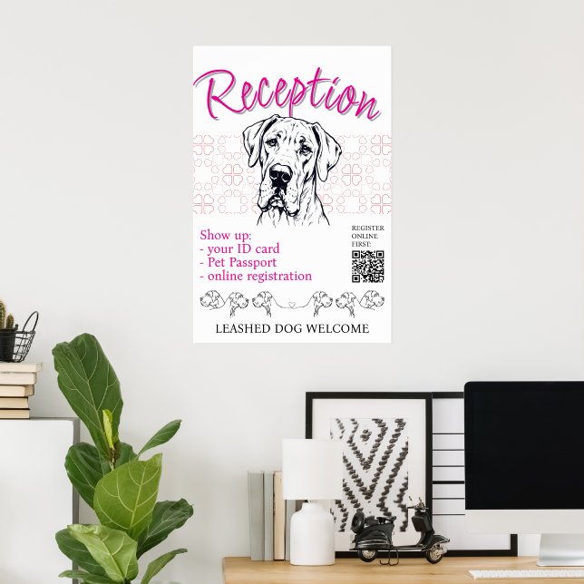Affiche Bienvenue au show de Great Dane (Bureau à domicile)