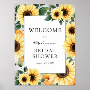 Affiche Bienvenue au Shower de Mariage Citrouille et Tourn