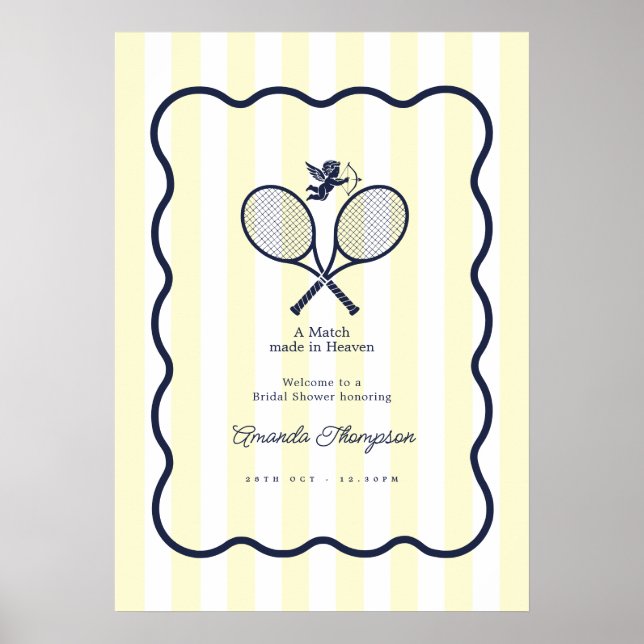 Affiche Bienvenue au Tennis Préparatoire Mariage Nuitée Na (Devant)