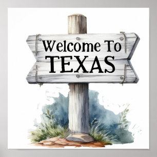 Affiche Bienvenue au Texas