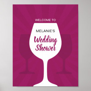 Affiche Bienvenue au Wedding shower de dégustation de vin