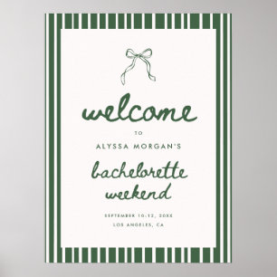 Affiche Bienvenue au week-end de bachelorette Coquette à r