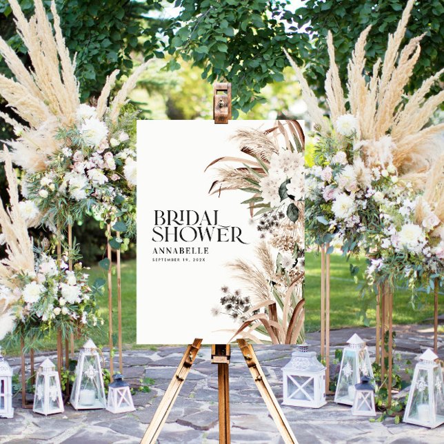 Affiche Bienvenue aux pampas de la douche nuptiale moderne (Créateur téléchargé)