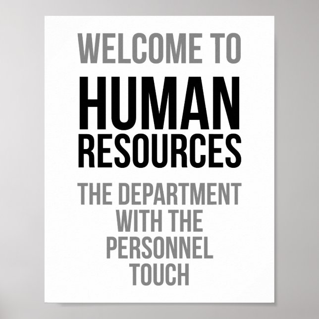 Affiche Bienvenue Aux Ressources Humaines (Devant)