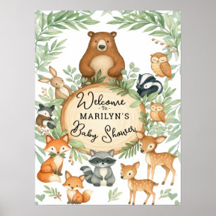 Affiche Bienvenue Baby Shower Bébés Animaux