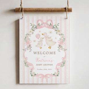 Affiche Bienvenue Baby shower de la poule à la poule à la