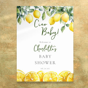 Affiche Bienvenue Bébé Citron Citronique Panneau de Bienve