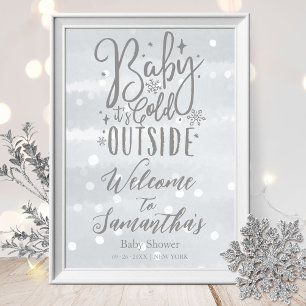 Affiche Bienvenue Bébé Il Fait Froid Dehors Signe de Bienv