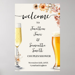 Affiche Bienvenue Bubbles & Brews Automne Fleur sauvage Do