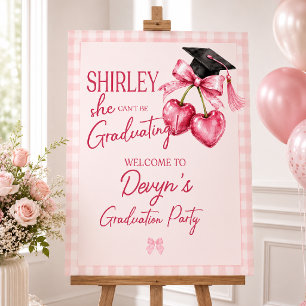 Affiche Bienvenue Cerise de Remise de Diplôme, Coquette Ro