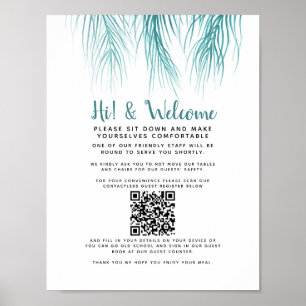 Affiche Bienvenue code QR sans contact inscription invité
