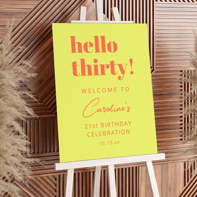 Affiche Bienvenue d'anniversaire en typographie gras chart (Créateur téléchargé)