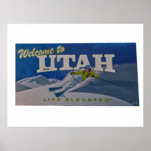 Affiche Bienvenue dans la carte postale utah