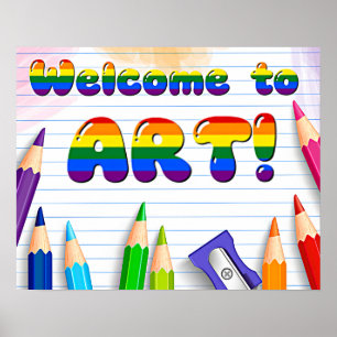 Affiche Bienvenue dans la salle d'art
