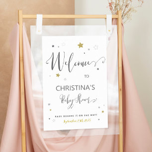 Affiche Bienvenue dans le baby shower de couleurs neutres