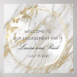 Affiche Bienvenue dans le marbre doré de l'engagement de m