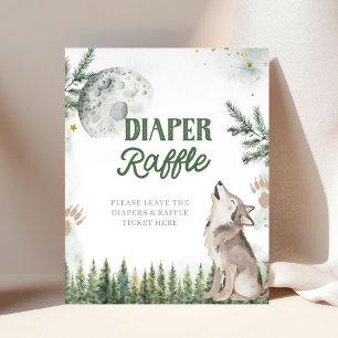 Affiche Bienvenue dans le Pack Forest Wolf Diaper Raffle