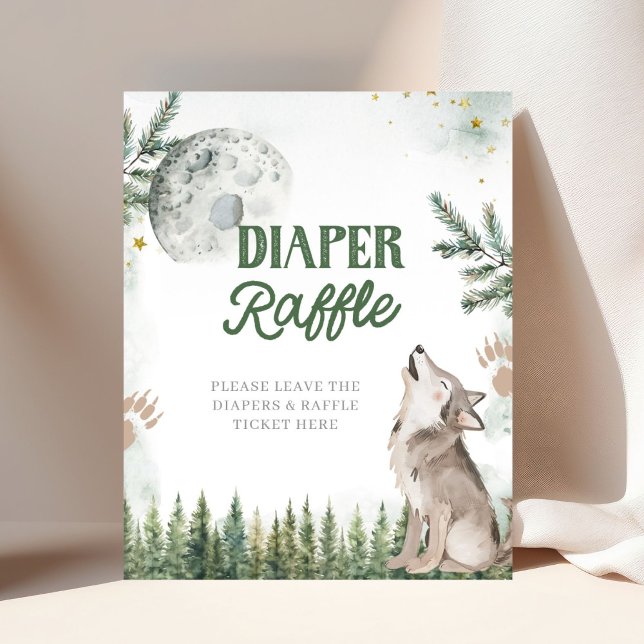 Affiche Bienvenue dans le Pack Forest Wolf Diaper Raffle (Créateur téléchargé)