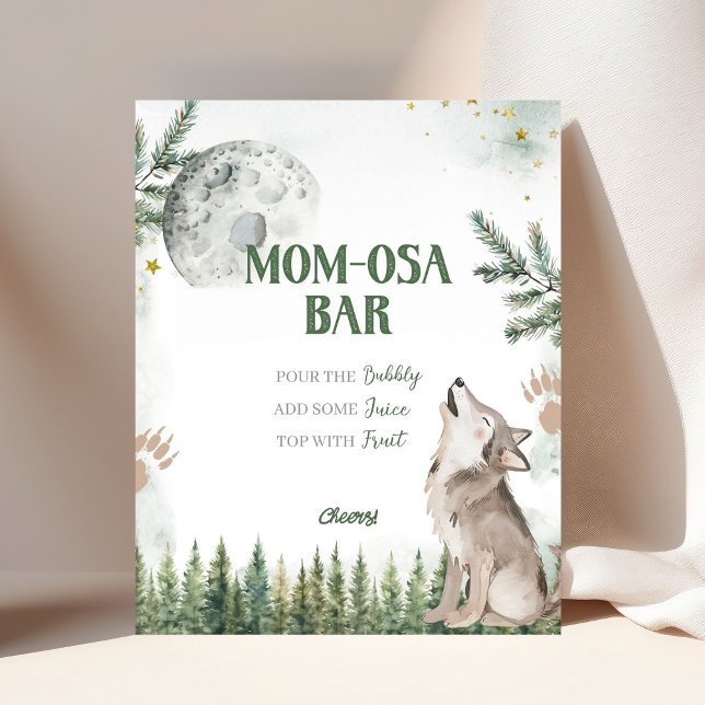 Affiche Bienvenue dans le Pack Forest Wolf Momosa Bar Post (Créateur téléchargé)