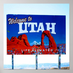 Affiche Bienvenue dans le panneau Utah