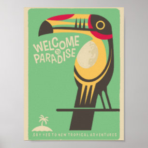 Affiche Bienvenue dans le paradis vintage