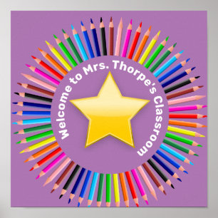 Affiche Bienvenue dans ma classe personnalisée