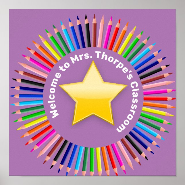 Affiche Bienvenue dans ma classe personnalisée (Devant)