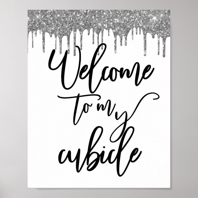 Affiche Bienvenue dans mon bureau de bureau à panneaux à b (Devant)