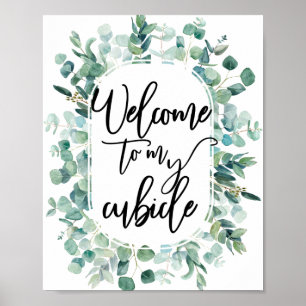 Affiche Bienvenue dans mon bureau de bureau à panneaux à b