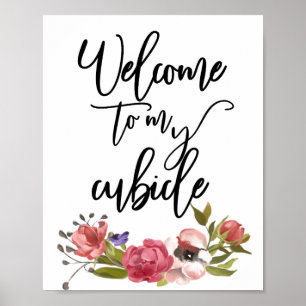 Affiche Bienvenue dans mon bureau de bureau à panneaux à b