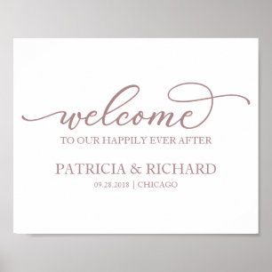Affiche Bienvenue dans notre Happy Ever After Rose Gold