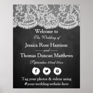 Affiche Bienvenue de la collection Mariage Chalkboard & La