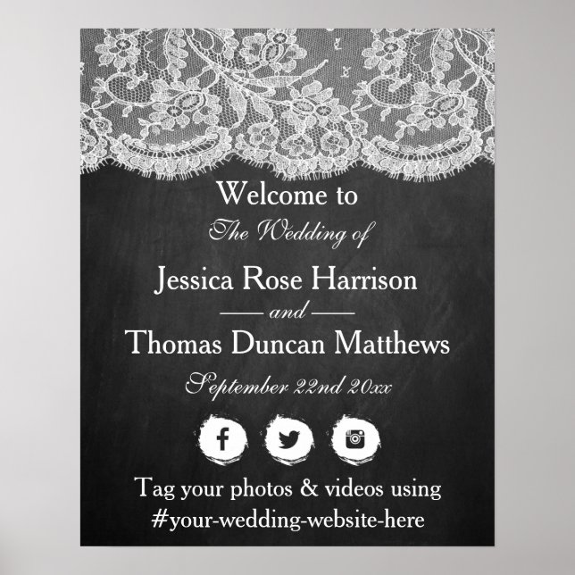 Affiche Bienvenue de la collection Mariage Chalkboard & La (Devant)