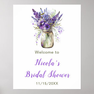 Affiche Bienvenue de la Fête des mariées Lavender Mason Ja