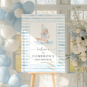 Affiche Bienvenue de l'Ours Bleu marin