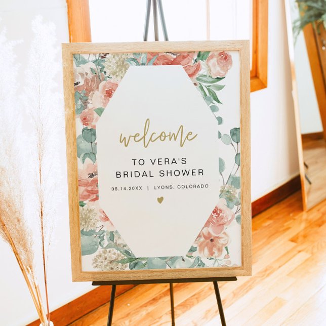 Affiche Bienvenue de mariage floral VERA de verdure & terr (Créateur téléchargé)