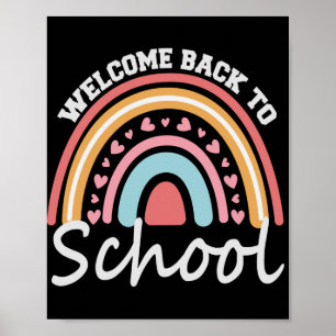 Affiche Bienvenue de retour à l'école mignonne Rainbow Cad