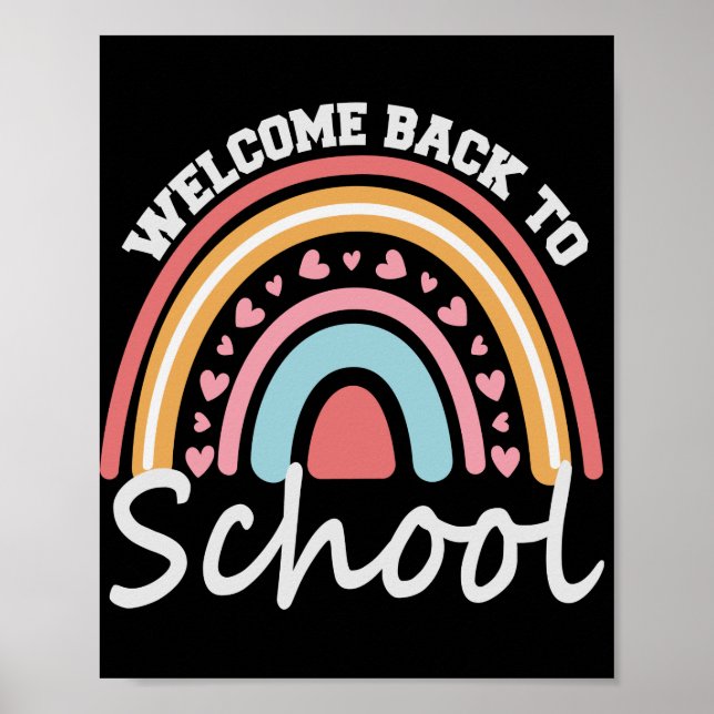 Affiche Bienvenue de retour à l'école mignonne Rainbow Cad (Devant)