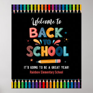 Affiche Bienvenue de retour à l'école, Premier jour d'écol