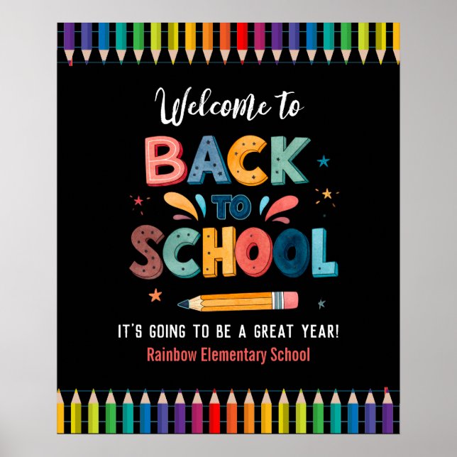 Affiche Bienvenue de retour à l'école, Premier jour d'écol (Devant)